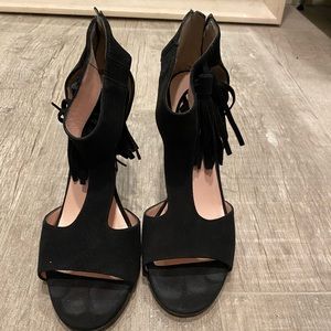 Kate Spade SZ 9 Suede Stilettos - fringe detail